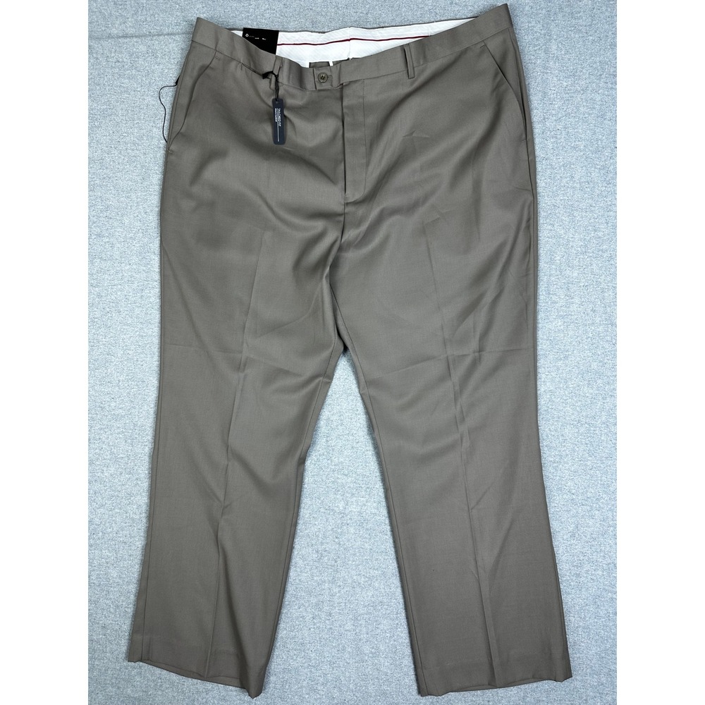 NWT Alberto Cardinali Dress Pants Mens 44x30 Taupe Tailored Fit Straight Leg